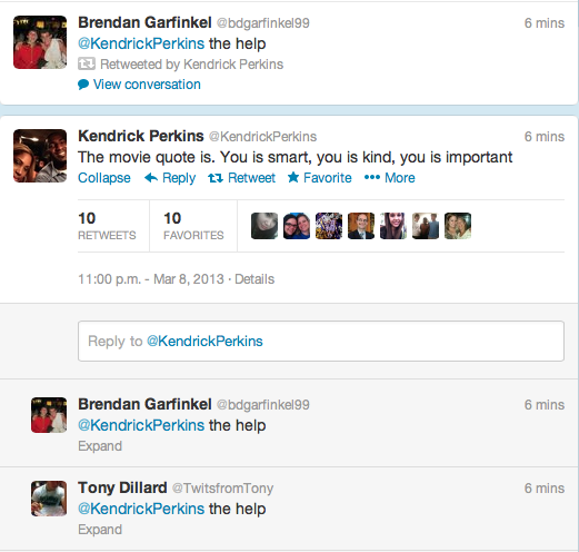 TwitsfromTony's tweet image. This explains my night. #soclose #notcloseenough @KendrickPerkins