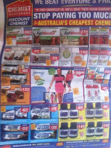 Big thumbs down to Chemist Warehouse for their full page newspaper ad full of weight loss products.