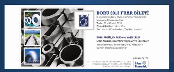 ENERMAK's tweet photo. Enermak olarak Boru Fuarında olacağız. Sizleri de görmekten onur duyarız. http://t.co/SdQuBlJcFZ