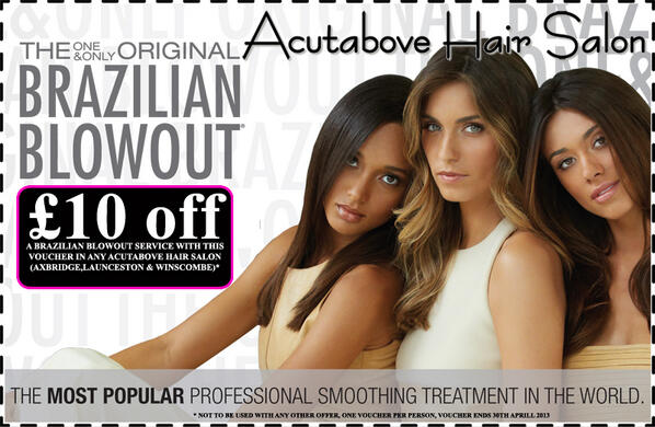 Brazilian Blowout £10 off voucher to all guests in any Acutabove Hair Salon.
Please re-tweet x <a href="/Acutabove_Hair/">Acutabove Hair Salon</a>