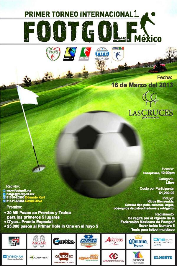 FootGolfMx's tweet photo. Sólo falta una semana para el 1er Torneo Internacional de Footgolf en México. Incríbete en http://t.co/N3vgbKaXMA http://t.co/LnABNg3kXh