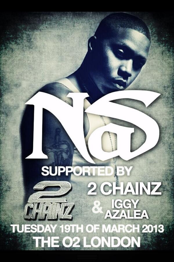 DAKINGSOL1's tweet image. Can't Fooking Wait!! @Nas @IGGYAZALEA @2chainz New! #OfficialLineUp @matthewjpotter @darkblaze1981