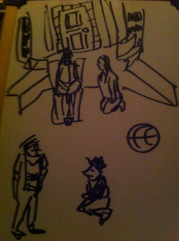 ColinLeppington's tweet photo. A doodle during the show http://t.co/fRiQv9CG1O