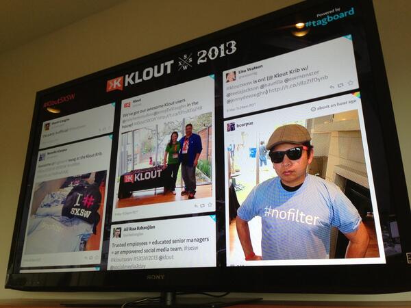 superben's tweet image. Seeing myself up on the @tagboard screen #KloutSXSW #SXSW
