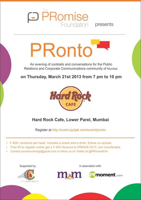 deepikagumaste's tweet image. Hey ! Inviting you to India's biggest congregation of PR and communications professionals in Mumbai- #PRonto2