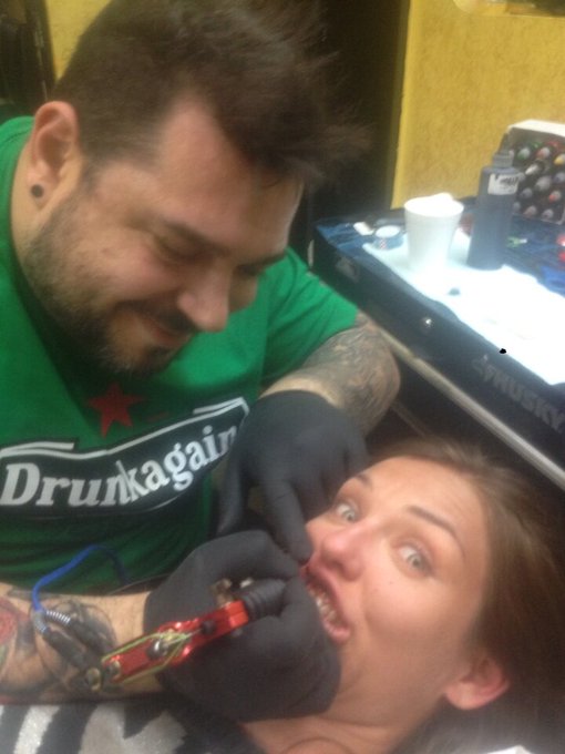 Getting my first tattoo! ;) #nosleeppoolparty #amazingideas http://t.co/NeHGZkLxyT<a href="/tag/nosleeppoolparty"class="tags">#nosleeppoolparty</a><a href="/tag/amazingideas"class="tags"><span>#amazingideas</span></a>