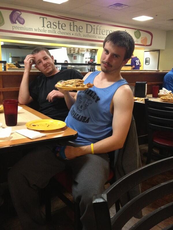 PCBGUltimate's tweet photo. Cici's pizza eating champ..20 pieces. New Jersey might be rough.. @lmcallaster http://t.co/T1T7Cs8qTq