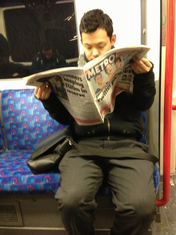 AdamCGlynn's tweet image. Eugh. The usurper got my seat again by walking around me, and the people getting off. *sighs* #seatgate Here he is: