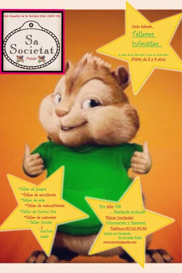 Sábados de 9:30 horas a 13:30 horas te esperan los Talleres más divertidos ! Reserva tu plaza!  #Calvià