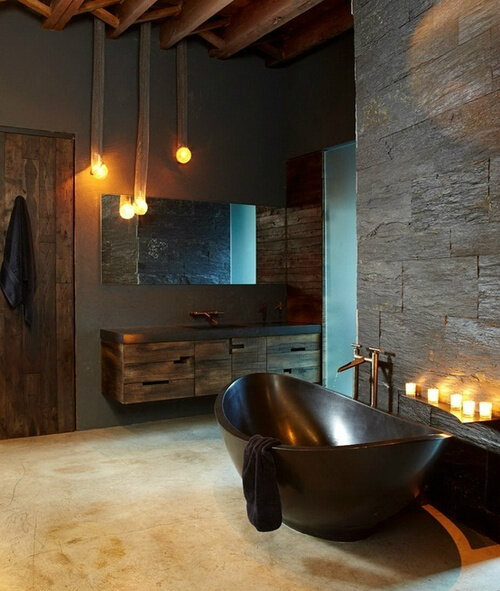 ConceptBathing's tweet image. A Dark and Moody Bathroom can replace the everyday white.....