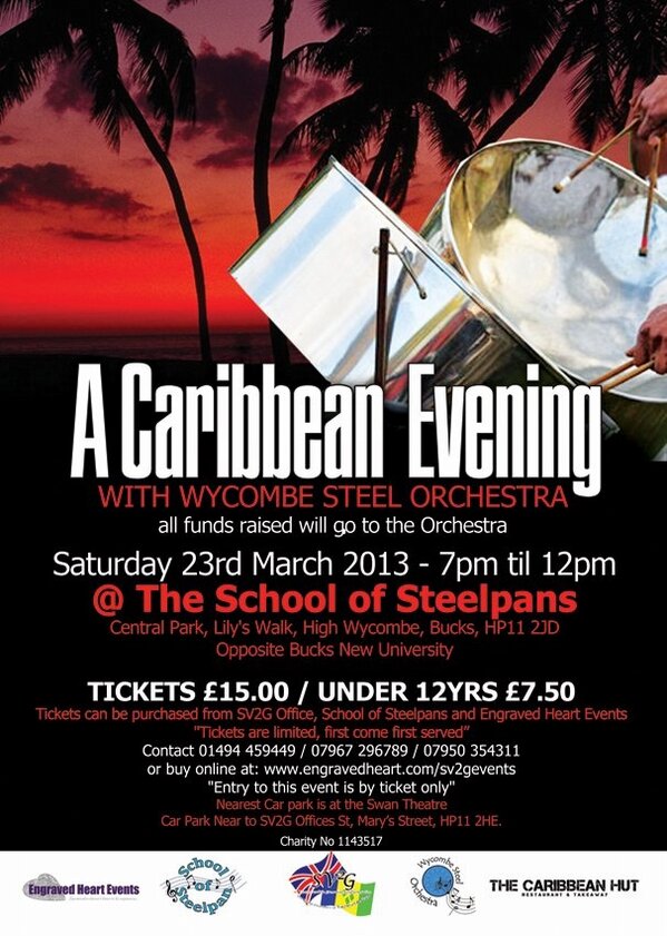 A Caribbean Evening w Wycombe Steel Orchestra Sat 23rd March @mizloudmouth <a href="/MajicalUnsigned/">Majical</a> @leishamitchell <a href="/oemoore/">Ernie Moore</a>