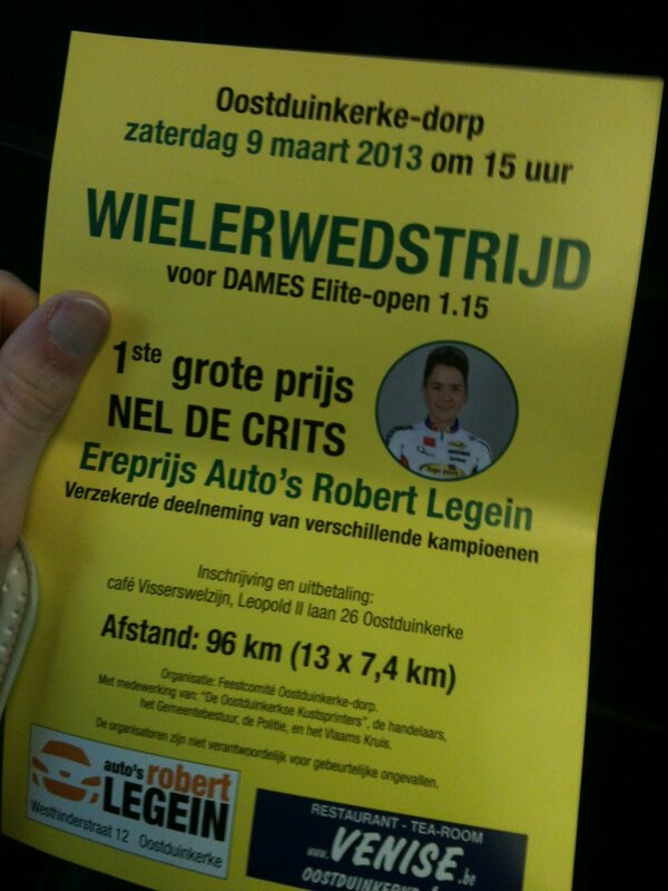 De koers van het jaar! Allen aanwezig op 1ste GP <a href="/neldecrits/">Nel De Crits</a> ! <a href="/sven_nys/">Sven Nys</a>, <a href="/Sannecant/">Sanne Cant</a> en <a href="/emmaprocyclist/">Emma Johansson</a> ook?