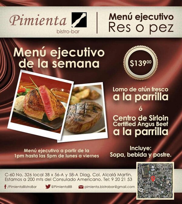 PimientaBB's tweet photo. Buen dia! Les recordamos el menu ejecutivo http://t.co/FOvZKp6ZBF