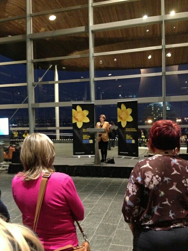 mariecurieuk's tweet photo. Our CEO Dr Jane Collins thanks the people of Wales for their continued support at tonight's Welsh #GDA2013 launch http://t.co/vxzX6QJuVJ