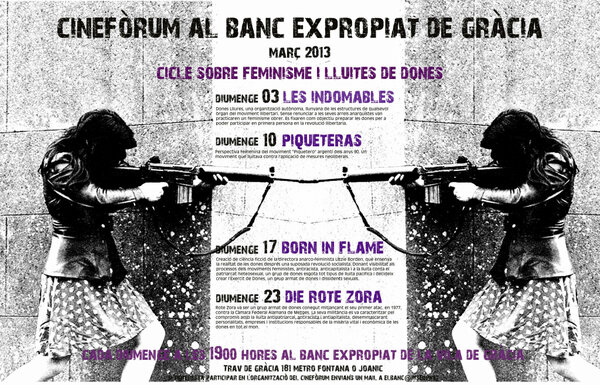 justa_revolta's tweet photo. Via @emma__gine: cinefòrum al banc expropiat de Gràcia: 'cicle sobre feminisme i lluites de dones' molt bona pinta! http://t.co/tU8vBCsezf