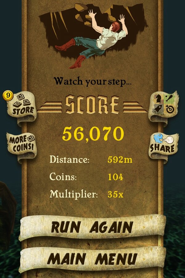 wir24's tweet photo. I got 56,070 points while escaping from demon monkeys. Beat that! http://t.co/NNoyYVex3J #TempleRun http://t.co/MBKS7cSzYv