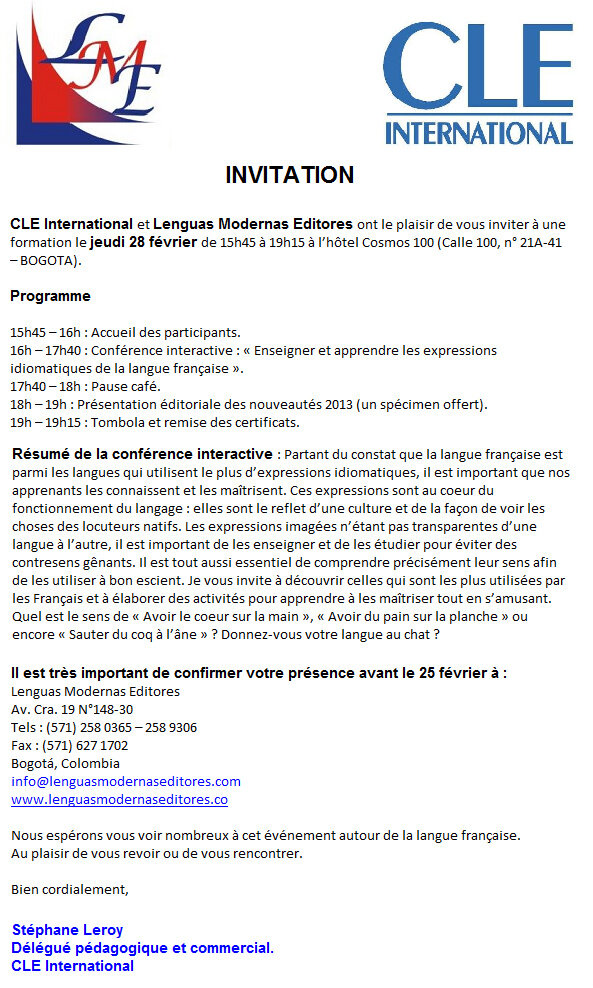 LenguasModernas's tweet photo. CLE International et Lenguas Modernas Editores ont le plaisir de vous inviter à une jeudi 28 février de 15h45 à 19h15 http://t.co/tS2CveYOQt