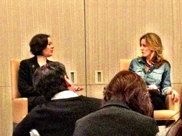 JanJekielek's tweet photo. @meggamonstah and @LizaFromer chatting on stage. A master class on life perhaps? Thanks for it. :) #industryTO http://t.co/AGcIvtA0Xa