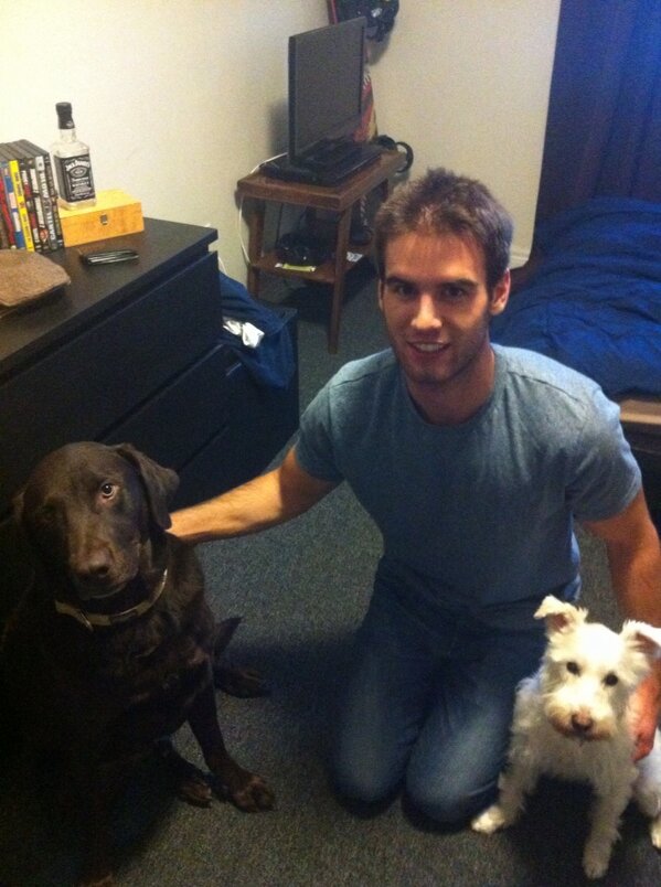 chassy26's tweet image. Spencer "The Dog Whisperer" Felton with Rocko and Lilly.  #vanillachocolate