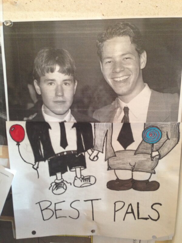 TMPWritersRoom's tweet photo. Writing partners @ikebarinholtz and @davidstassen in high school (additional art by @adamcountee) http://t.co/vEVJhmhNcL