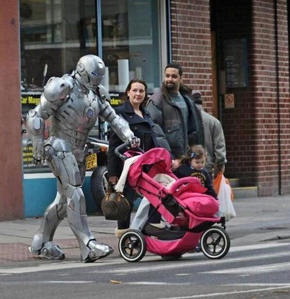 biglolz's tweet photo. Funny Picture - Iron Man Pram - http://t.co/tFLTTJU7lL http://t.co/Dl1HdAP9VF