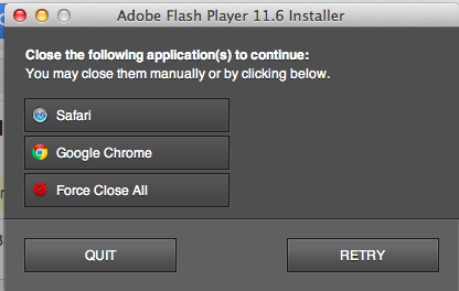 shamantri's tweet image. Adobe Flash Player needs to die. When I visit a website, the installer runs, asks me to close everything #terribleUX