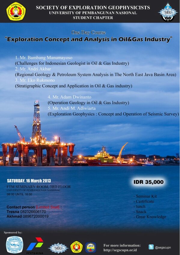 One Day Course Exploration concept. <a href="/geofisika_upn/">Teknik Geofisika UPN</a> <a href="/geofisikaUGM/">Geofisika UGM</a> <a href="/SEG_UNDIPSC/">SEG UNDIP SC</a> <a href="/segunpadsc/">SEG UNPAD SC</a> <a href="/seg_scitb/">SEG SC ITB</a> @GeophysicsITS