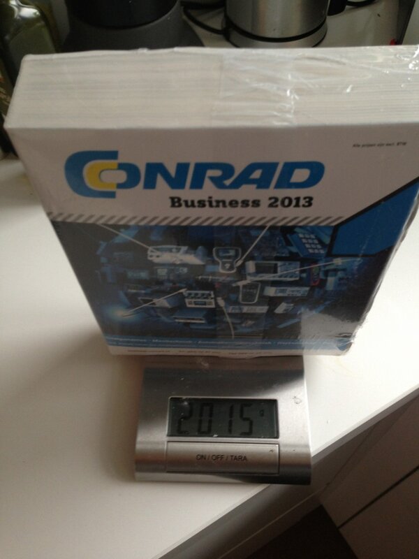 Zeg #conrad wat moet ik ongevraagd met een 2kg papieren catalogus. Wat een verspilling!! TNT bezorgd het als pakket!