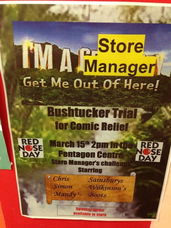Sains_Chatham's tweet image. Come to the Pentagon 15th March to see Store Mangers take part in a #bushtucker challenge justgiving.com/sainsburyschat…
