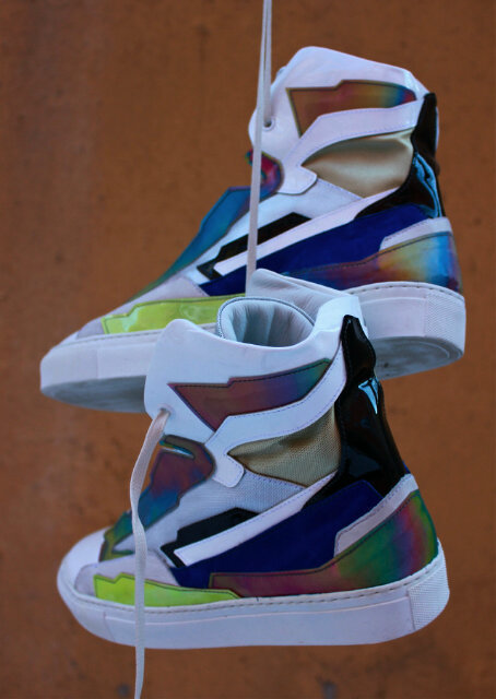 MatthewJamesLDN's tweet image. @j0hngill Bro my Fav designer!! Check these bad boys out #Holographic #SpaceSneakers #spacecowboy!