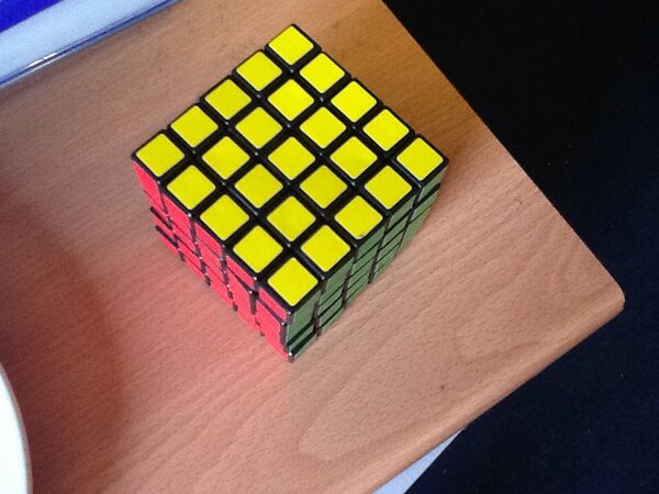 rachel_lewitt's tweet image. Who needs a standard Rubik&apos;s cube when you can casually solve a 5x5 #firstsolve #onlytookmeayear