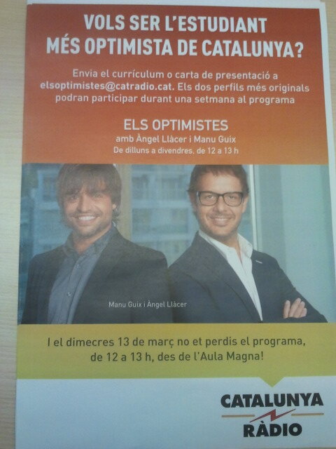 mireia__sp's tweet photo. Pensant com ser una bona creativa optimista. Concurs @elsoptimistes de la @FccUab. Gràcies a @AngelLlacer http://t.co/fVNmua7rCv