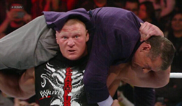 UFC_BrockLesnar's tweet photo. Look what I've done with him and this is a msg to @TripleH for what I'm going to do to him http://t.co/jruYOkHWHn