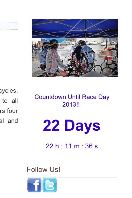 Here is our countdown to race day on our website!