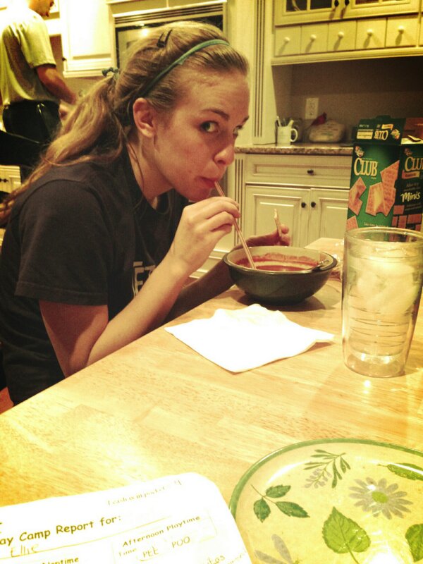 FaithKurek's tweet image. When I get to lazy to spoon my soup #mylife #drinkingit