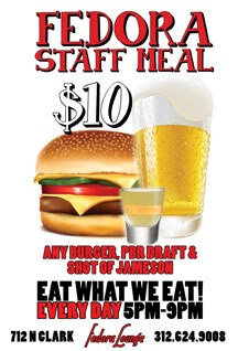 fedorachicago's tweet photo. Wednesday #Specials:
$7 Burgers/fries, $7 PBR/Jamo &amp; $5 Fireball Shots! @MetromixCHI @redeyechicago @SpecialsAgent http://t.co/YWxUJbAaDc
