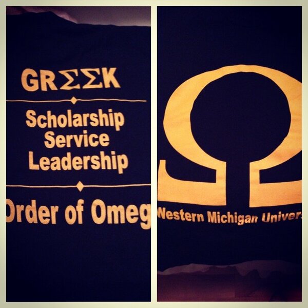 OrderOfOmegaWMU's tweet photo. Our new shirts came in today! #Scholars #Leaders #Service #GRΣΣΚ http://t.co/8oCK0fEgar