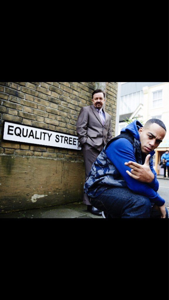 RT if you'd like to see the finished video of David Brent's political reggae song "Equality Street."