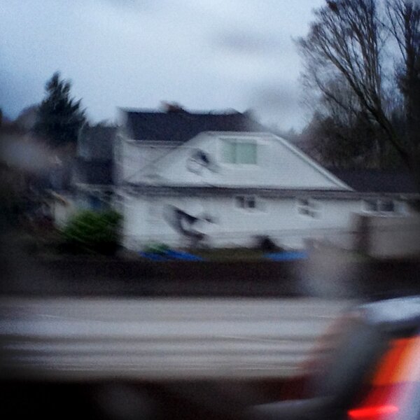 Never saw this before. Half-naked lady painted on the side of someone's house. #ThatEscalatedQuickly