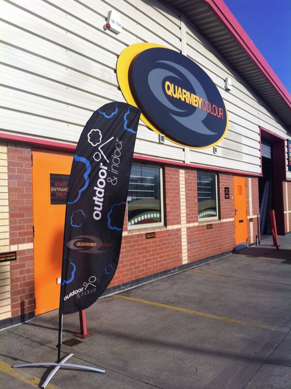 QuarmbyColour's tweet image. The sun is shining and Quarmbys are flying the flag! #sunshine #printedflags