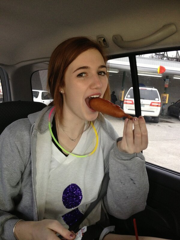 CBohleber's tweet photo. No longer a corn dog virgin!!! @kgilbert23 @echestnutz00 #elenaforpope http://t.co/J8ntcKpA4F
