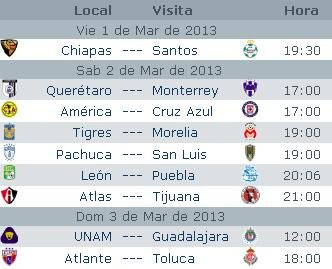 Calendario Jornada 9