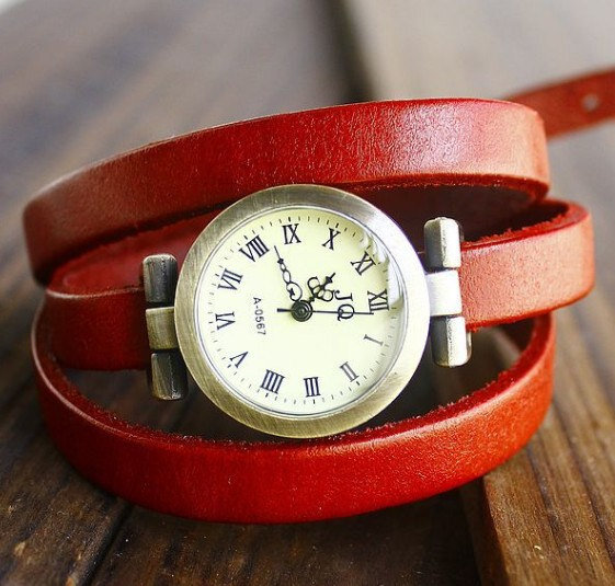WatchHandmade's tweet image. Women Watch Vintage Wrap Genuine Leather Bracelet etsy.com/listing/124475…