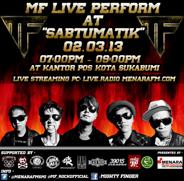 MF up coming event : SABTUMATIK Menara 105,7 Fm..Sabtu 2 Maret 2013 jam 7:00 malam..dont miss it My Friends..!!