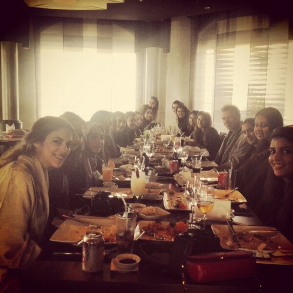 zee2thenab's tweet photo. Goodbye from the ladies at Dar Al Hekma College Saudi Arabia - take care of @jcornishgallery - what a week! http://t.co/PR8vPqoAVK