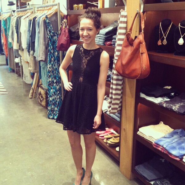 Check out Sway's own cutie Saasha rocking the Lulu Lace Dress from <a href="/LoveandLemons/">For Love & Lemons</a>! In Store Now! #Lace #LBD #Style