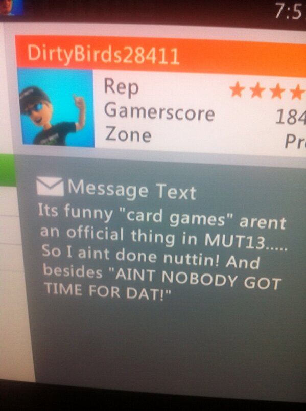 MUTKING's tweet photo. @EASPORTS_MUT Don't trust DirtyBirds28411 http://t.co/ReaYCdASaz