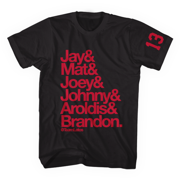 TEAMLATOS's tweet photo. 500 RTs and we are giving away this shirt!  #Joeyvotto @DallasLatos @catlatos @reds  @MoEgger1530 @Jamieblog http://t.co/7alONldAJI