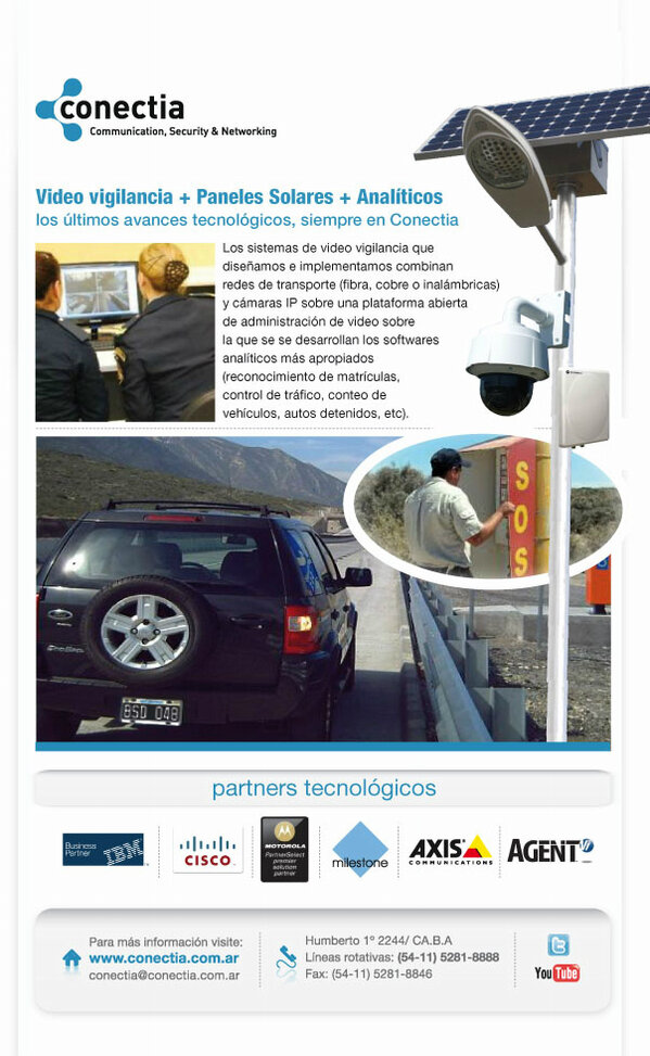 Conectia2010's tweet photo. Video vigilancia + Paneles solares + Analíticos. Los últimos avances tecnológicos, siempre en Conectia. http://t.co/v4SAhQjdrP
