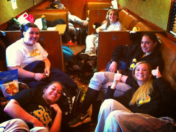bscsoftball's tweet photo. Game Day on the sleeper bus!!! Time to take two from rival Huntingdon in Montgomery!! #yeahpanthers http://t.co/QbF3Y5WSiD